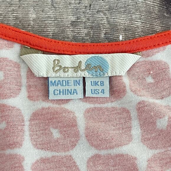 Boden Tank Top Women's US Size 4 Scoop Neck Empire Waist Orange Graphic Print - Picture 4 of 12
